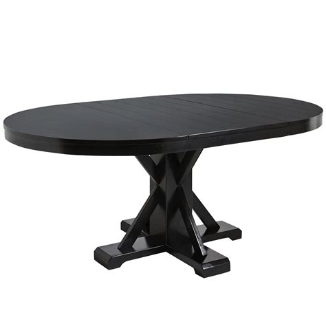 Nolan Extension Rubbed Black Round Dining Table Pier1