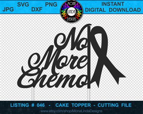 Cake Topper No More Chemo Svg Png Dxf  Cutting File Etsy Israel