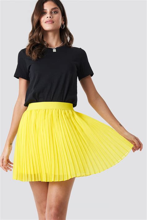 Mini Pleated Skirt Yellow Na