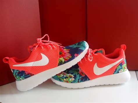 Womens Custom Nike Roshe Run Shoes Coral Color Athletic Sneakers