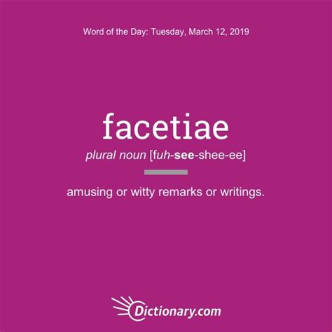Word Of The Day Facetiae