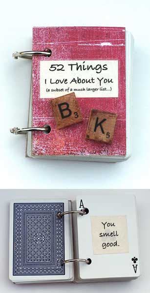 Things I Love About You Book Made With Playing Cards Diy Vale
