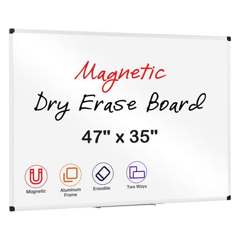 Deli Magnetic Dry Erase Board 47 X 35 Inches Wall Mounted White Board