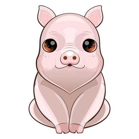 Happy Smiling Little Baby Cartoon Pig Animal Farm Stock Illustrations