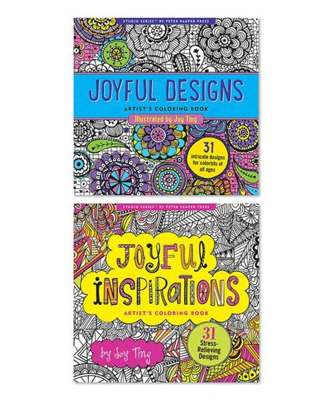 Two Piece Joyful Designs And Inspirations Coloring Book Set Coloring