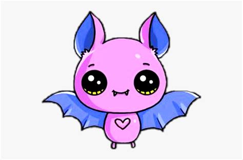 Bat Cute Kawaii Pets And Animals Animals Pink Purple Drawing