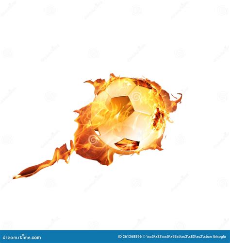 Flying Soccer Ball On Fire Stock Illustration Illustration Of Flying