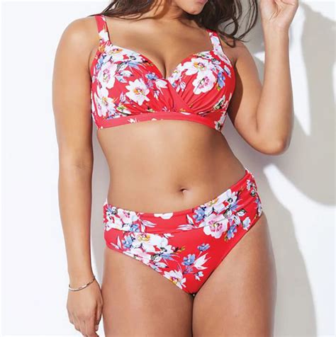 2019 Sexy Bandage Bikinis Women Women Plus Size Printing Padded Bra Bikini Split Body Swimsuit