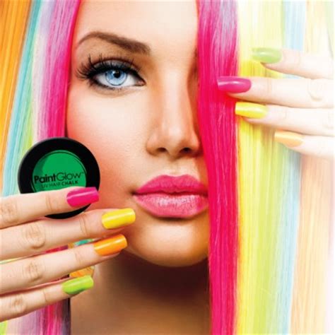 Wetting your hair will help the chalk color absorb into your hair. UV Reactive Hair Chalk