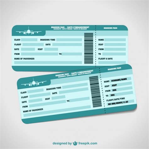 Flugticket vorlage zum ausdrucken pdf. Flugtickets urlaub vektor | Kostenlose Vektor