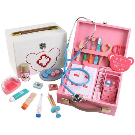 Leadingstar Children Doctor Toy Kit Injection Tool Wooden Real Life
