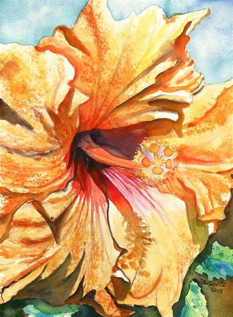 Tropical Hibiscus 3 Painting By Marionette Taboniar Fine Art America
