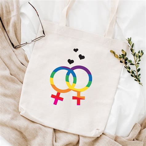 Mrs And Mrs Lesbian Tote Bag Lgbt Rainbow Colors Shopping Bag Gay Pr Pomchick