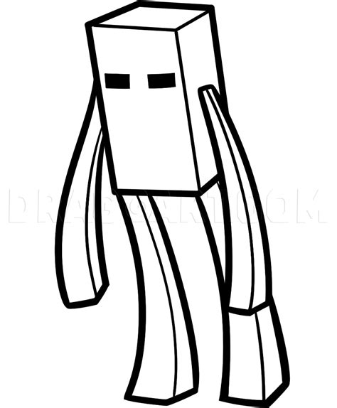 Draw Enderman Draw Minecraft Characters Step By Step Tutorial On How