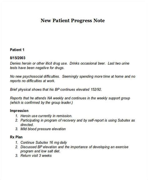 Progress Note 18 Examples Format Pdf Examples