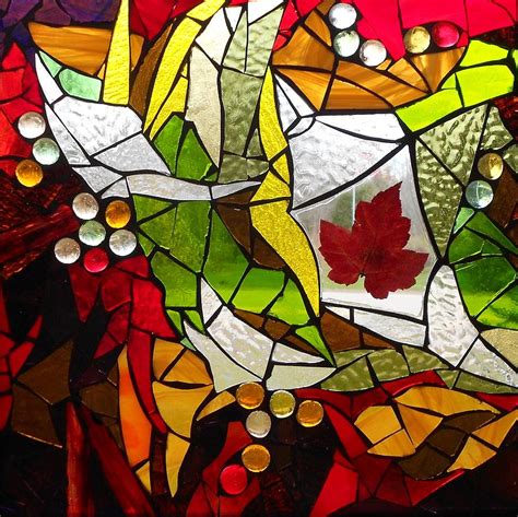 Mosaic Stained Glass Autumn Glass Art By Catherine Van Der Woerd