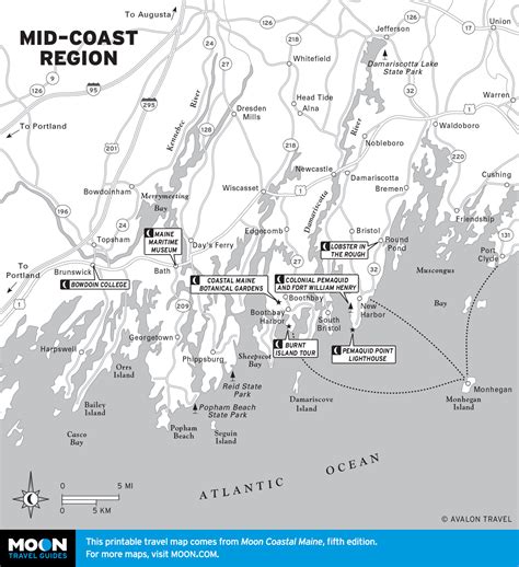 Map Of Midcoast Maine China Map Tourist Destinations