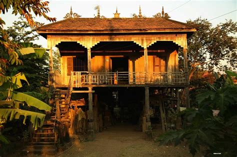 Cambodia Traditional Wooden House Khmer House House In The Woods