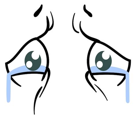 Premium Vector Crying Eyes Full Of Tears Comic Emotion Expression