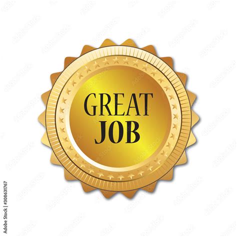 Great Job Gold Badge Stock Vector Adobe Stock