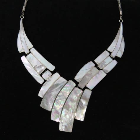 Mother Of Pearl Sterling Silver Necklace Jinja Jewelry