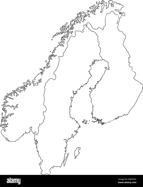 Vector Illustration With Simplified Map Of European Scandinavian States
