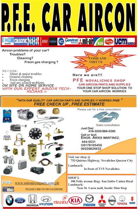 Commercial filter cleaning & recharge services of any kind. PFE CAR AIRCON PARTS AND SUPPLIES SHOP (Quezon City ...