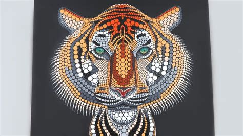 Dotted Animal Painting Tiger Youtube Animal Paintings Mandala