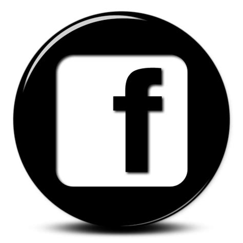 099085 Glossy Black 3d Button Icon Social Media Logos Facebook Logo