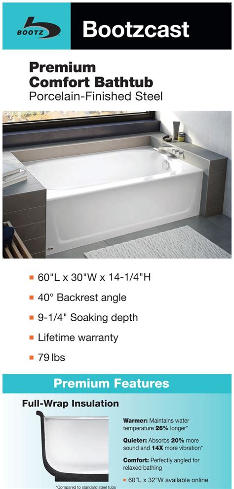 It is also imperative to find the right drain and pipe placement for the bathtub. Bootz Industries Bootzcast 60 in. Right Drain Rectangular ...