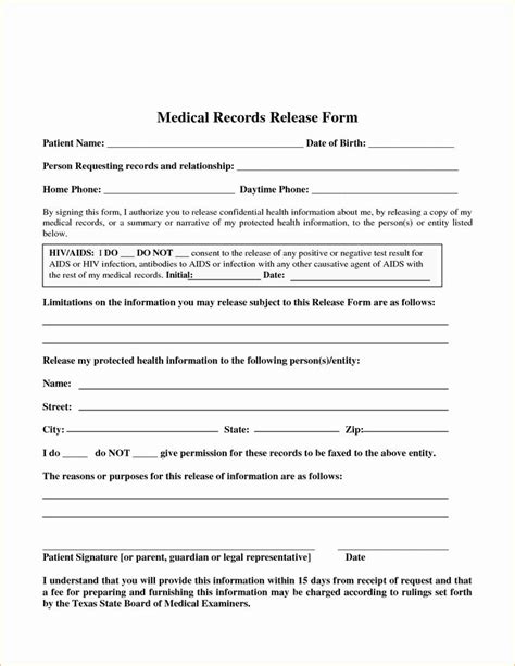 Medical Release Form Template Unique 7 Blank Medical
