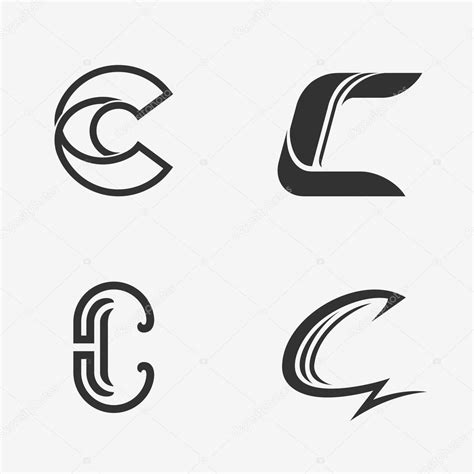 el conjunto de la letra c signo logotipo elementos de plantilla de diseño de iconos vector
