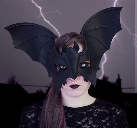 Bat Mask In Black Leather Etsy