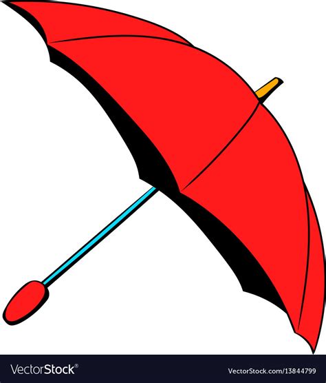 Red Umbrella Icon Cartoon Royalty Free Vector Image