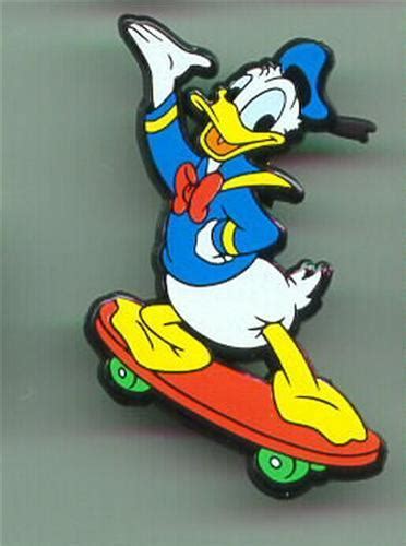 Disney Donald Duck Skate Boarding Uk Plastic Pinpins Donald Duck