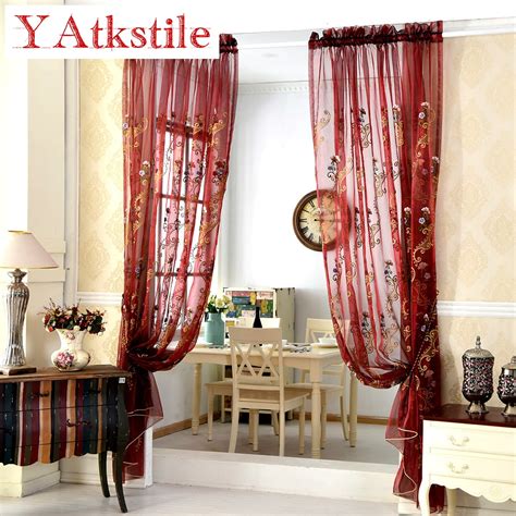 Yatkstile Curtains For Living Room Blue Red Curtains Shade