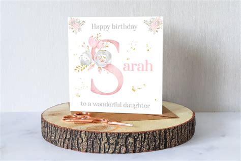 Birthday Card For Daughter Personalised Happy Birthday To Etsy