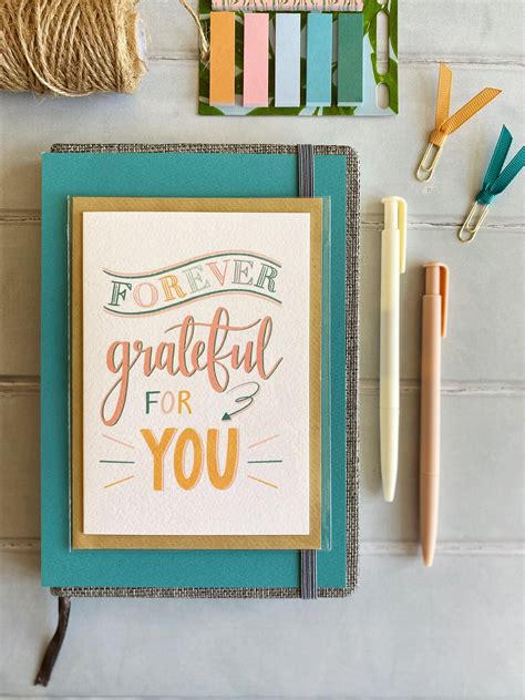 Forever Grateful For You Greeting Card Thankful Greeting Etsy