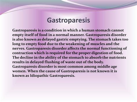 Ppt Gastroparesis Causes Symptoms Diagnosis And Treatment