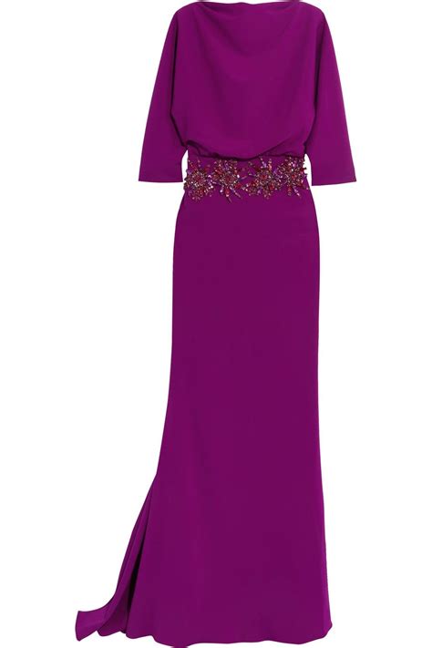 badgley mischka crystal embellished crepe gown badgleymischka cloth gown evening dresses for