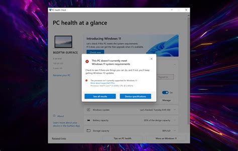 pchealthcheck windows 10 windows 11 pc health check app updated slightly gives reason for