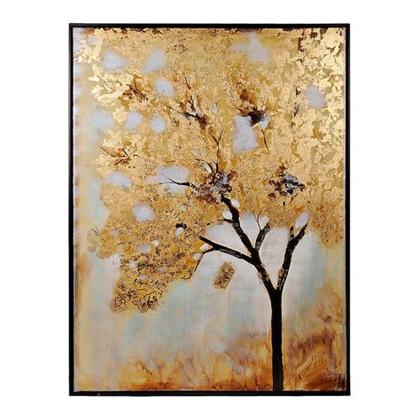 Gold Leafed Tree Framed Art Print Kirklands Metal Tree Wall Art