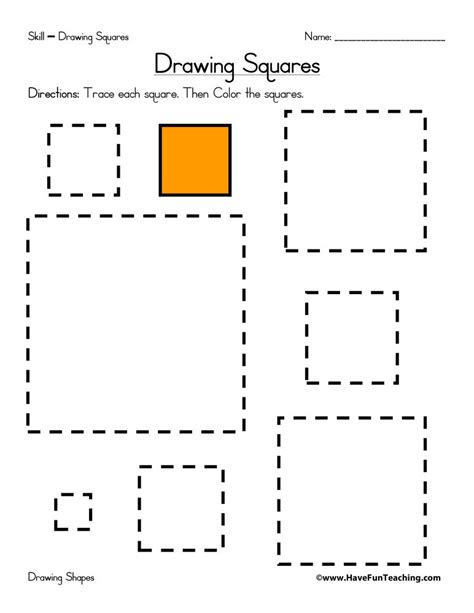 Drawing Squares Worksheet Geometry Worksheets Shapes Worksheets Math