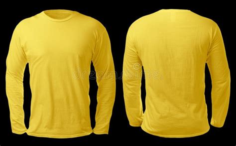 yellow long sleeved shirt design template stock image image  mockup body