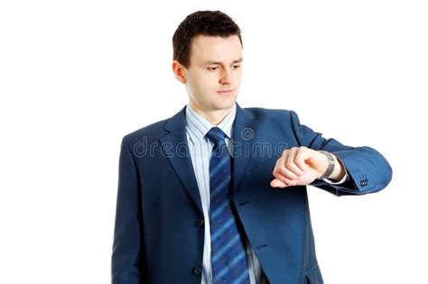 Handsome Businessman Checking His Wrist Watch Stock Image Image Of