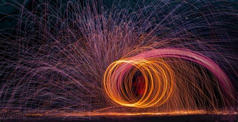 Fire Juggling Night Fireworks Dark Wallpaper Hd Image Picture