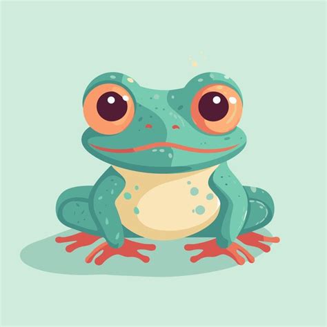 Premium Vector Cute Green Frog Cartoon Character Frog And A Water