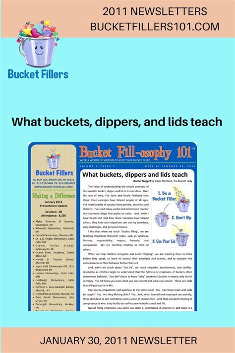 What Buckets Dippers And Lids Teach Bucket Filler Bucket Filling