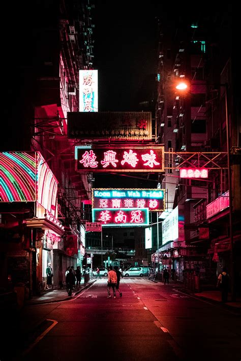 Online Crop Hd Wallpaper Street At Night Time Led China Town