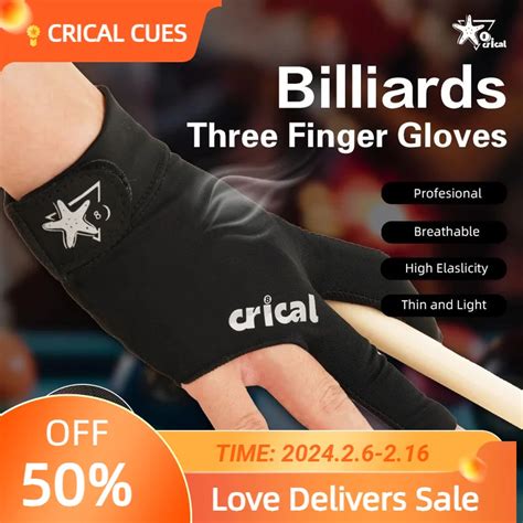 Crical Fingers Billiard Glove Comfortable Lycra Snooker Cue Gloves